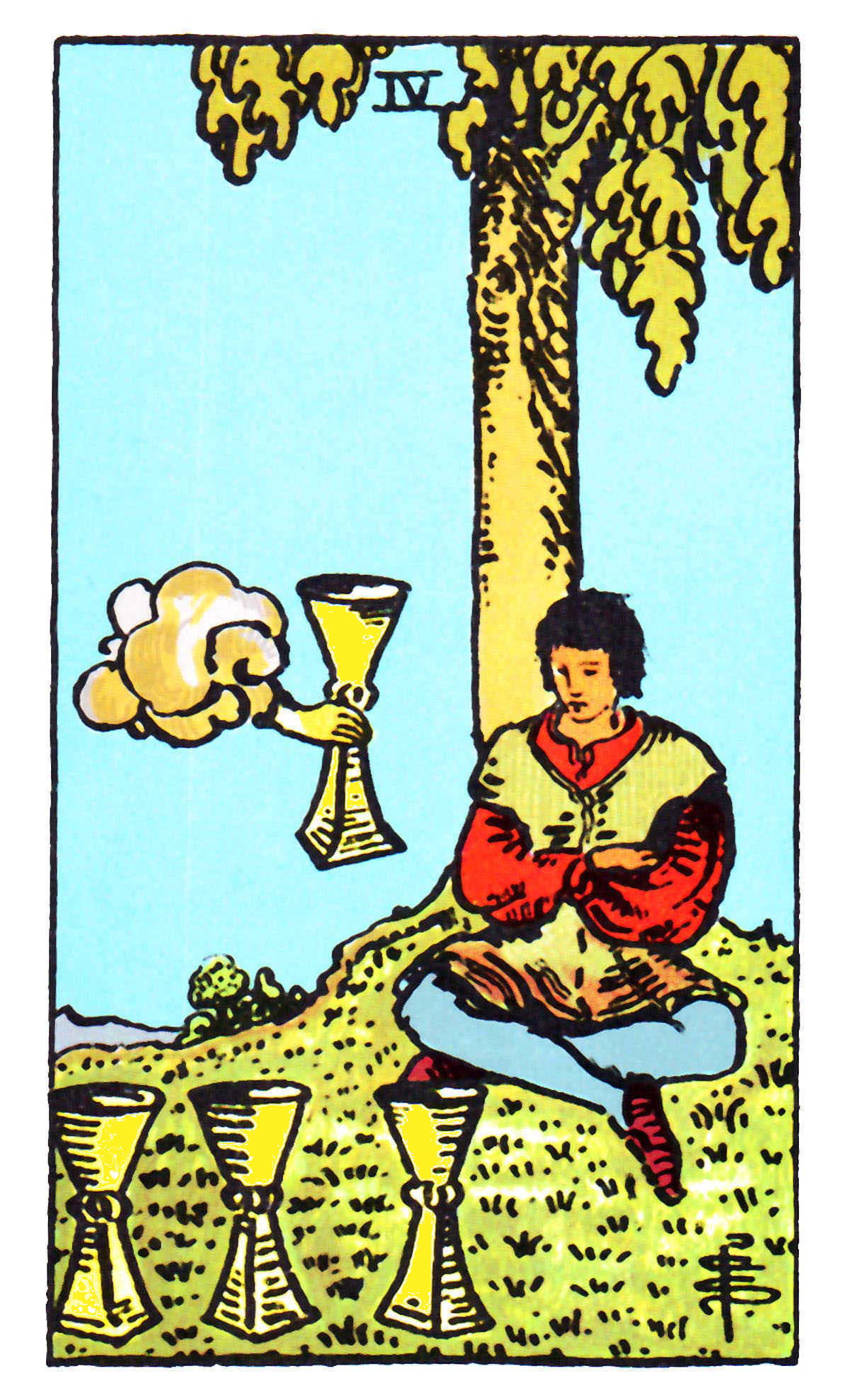Carta de Tarot Quatro de Copas