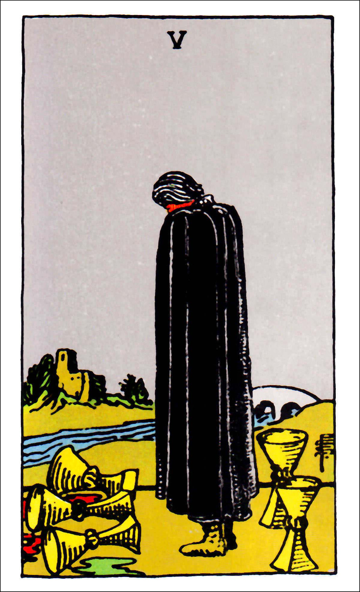 Carta de Tarot Cinco de Copas