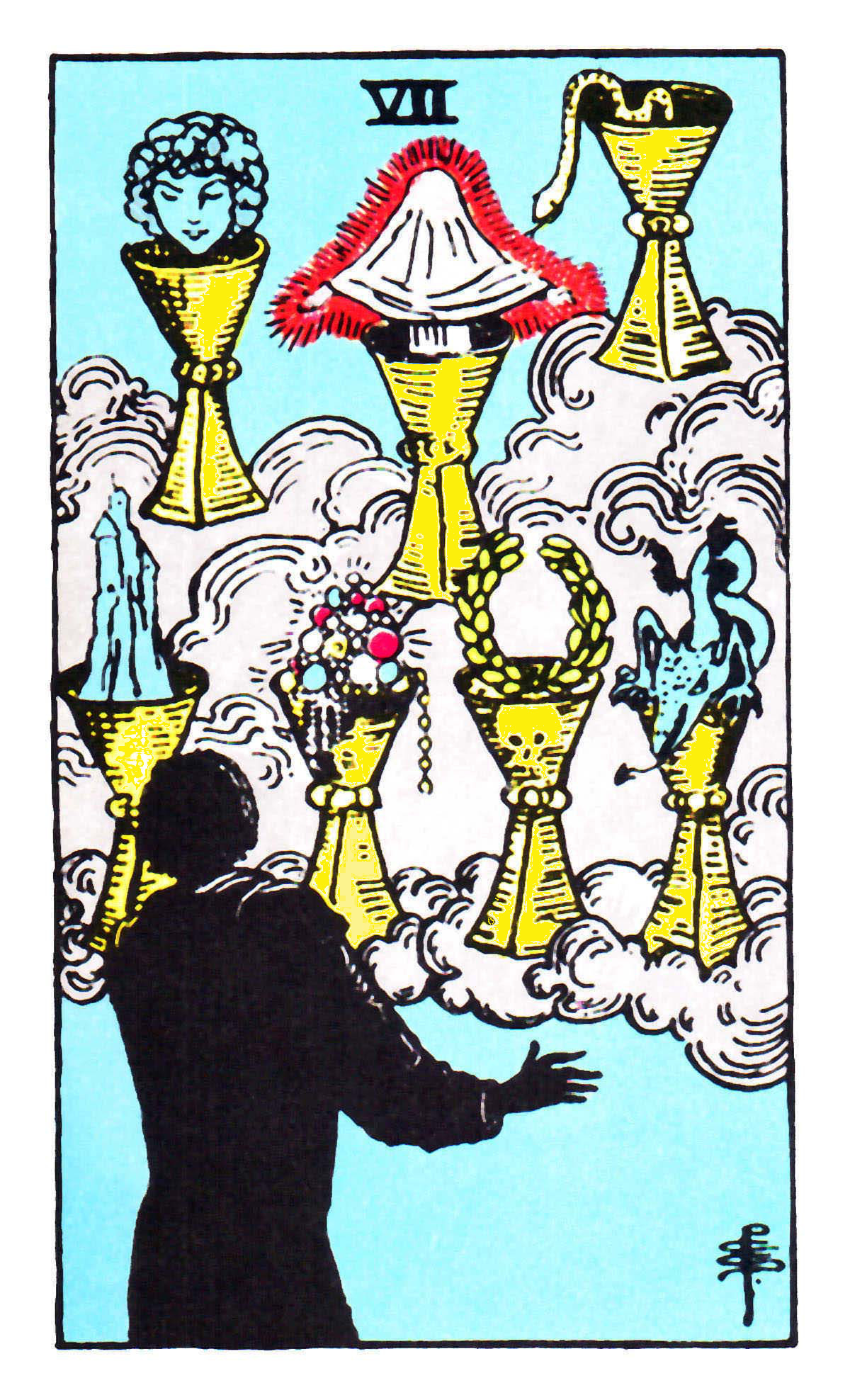 Carta de Tarot Sete de Copas