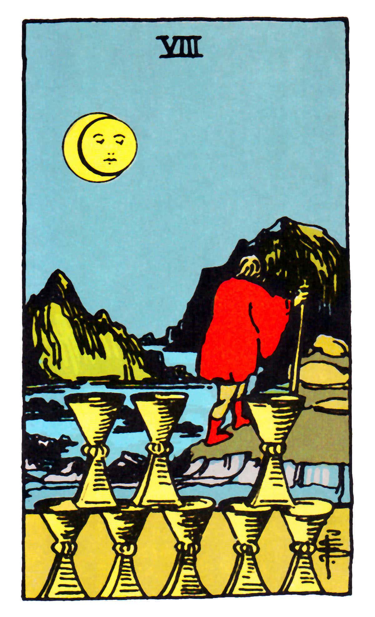 Carta de Tarot Oito de Copas