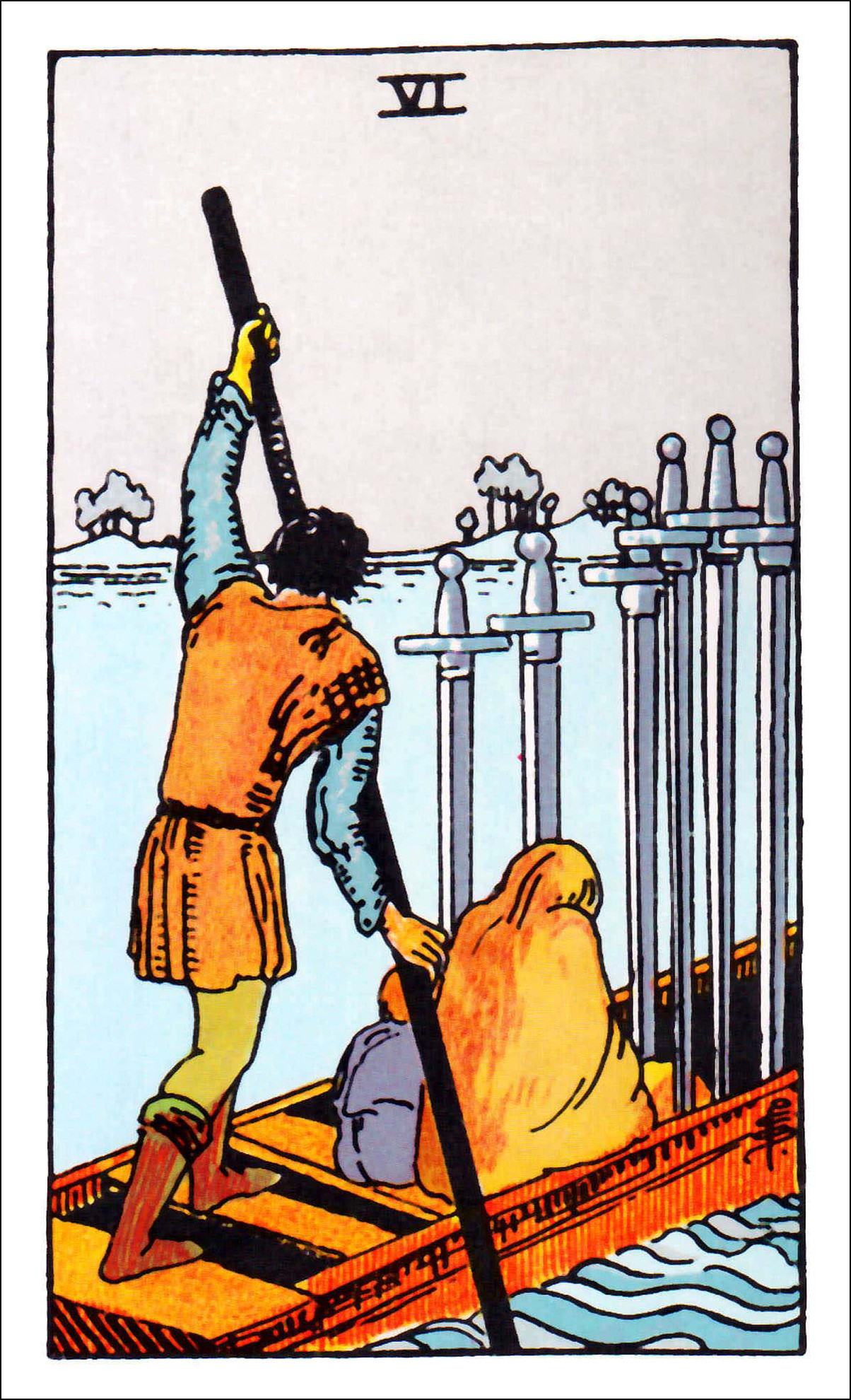 Carta de Tarot Seis de Espadas