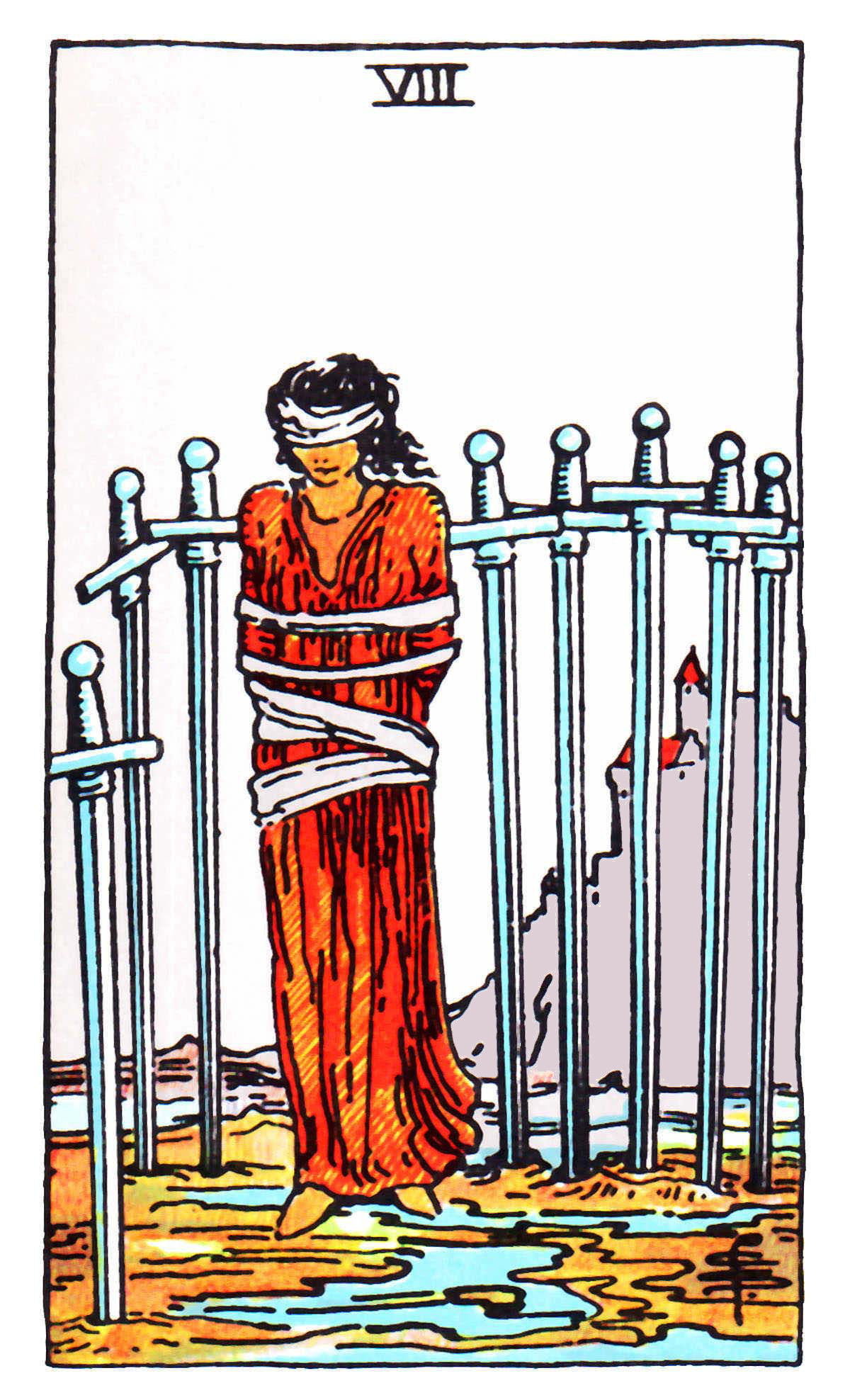 Carta de Tarot Oito de Espadas