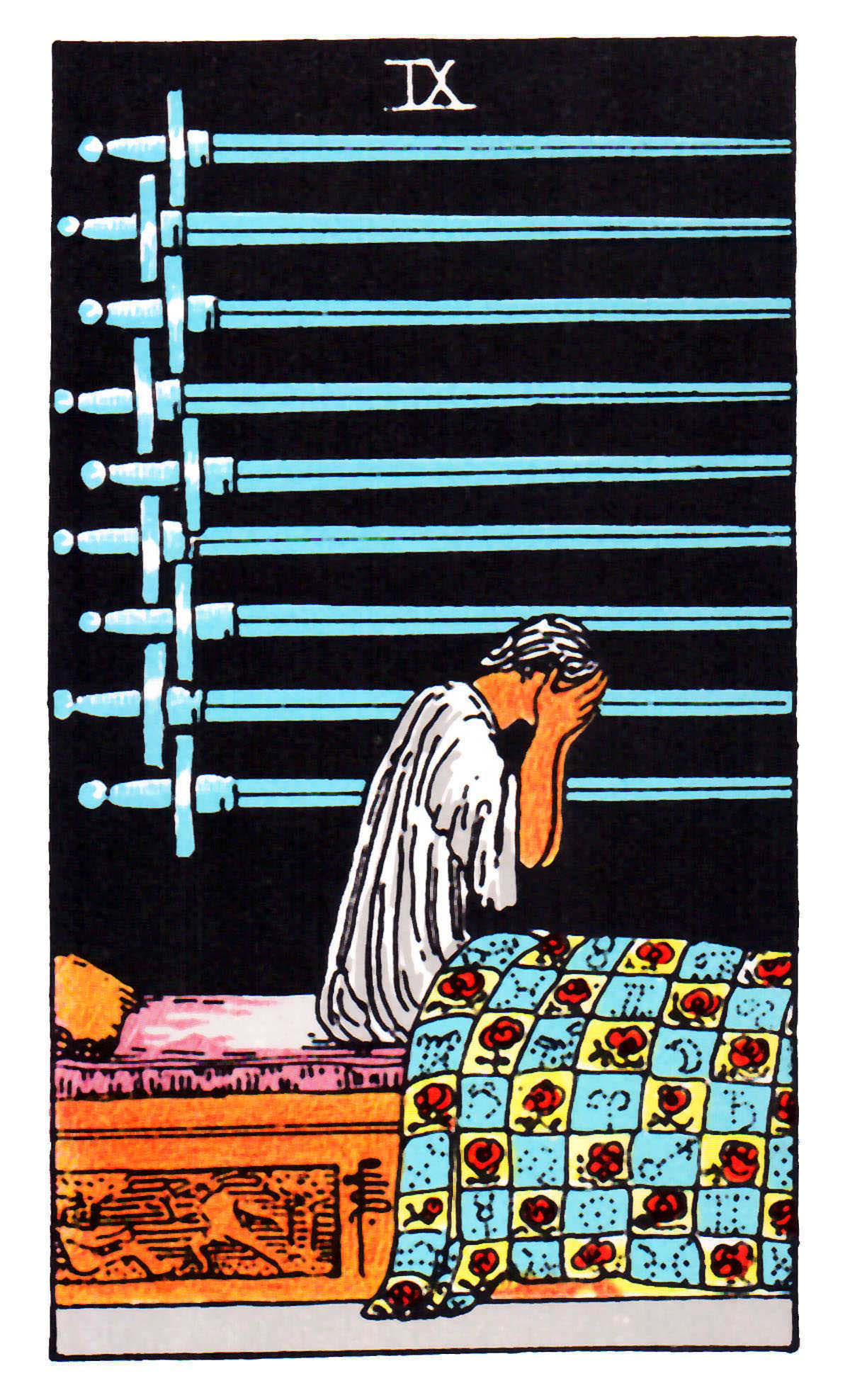 Carta de Tarot Nove de Espadas