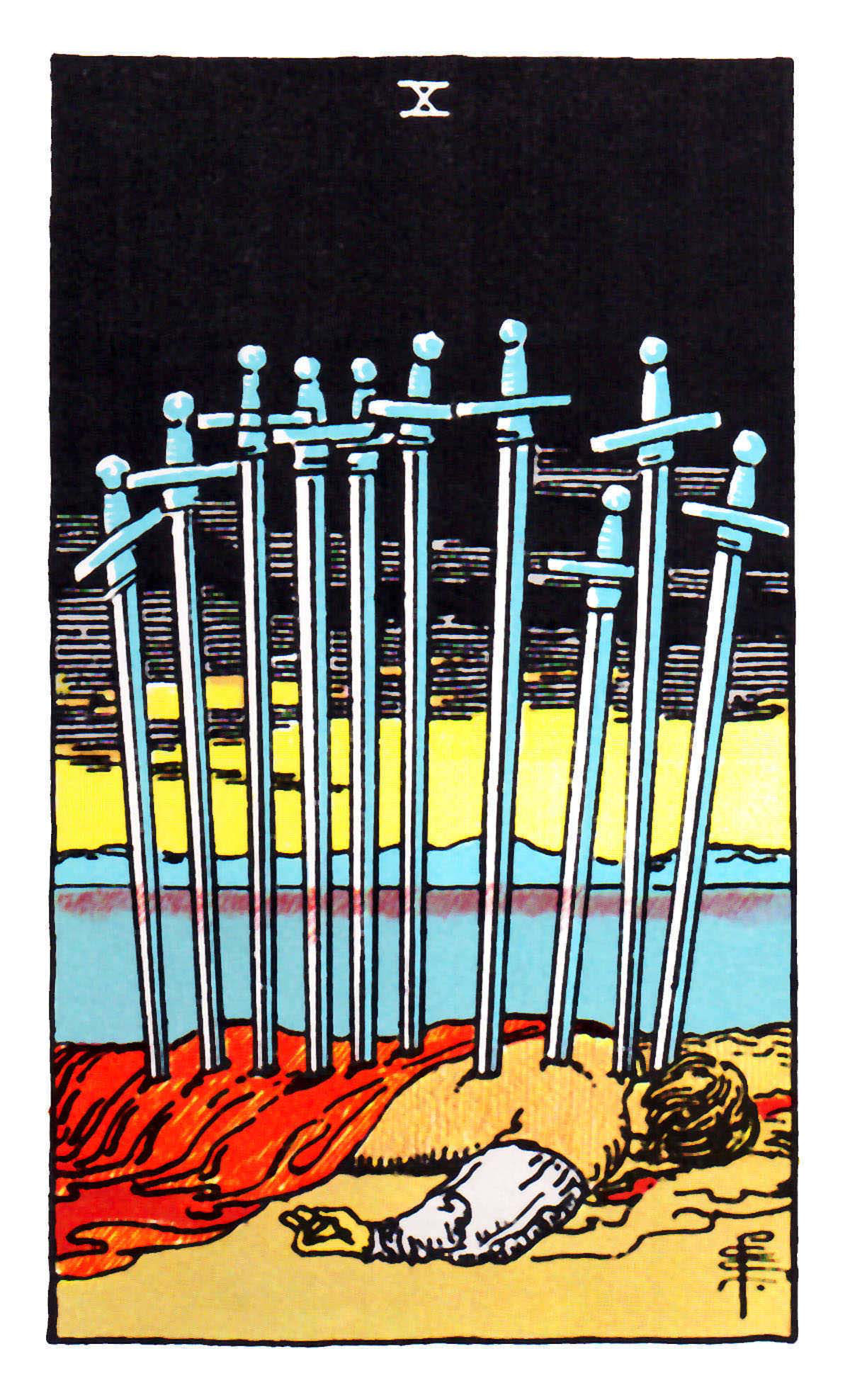 Carta de Tarot Dez de Espadas