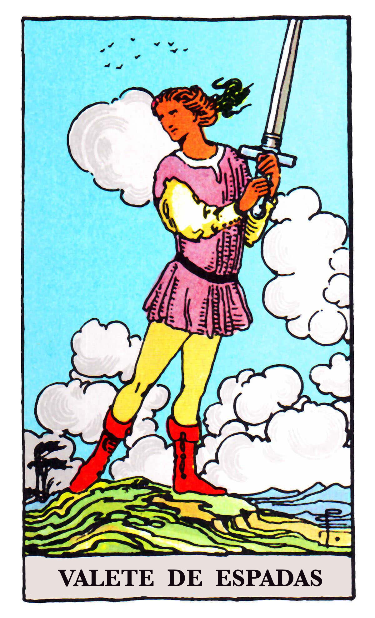 Carta de Tarot Pajem de Espadas