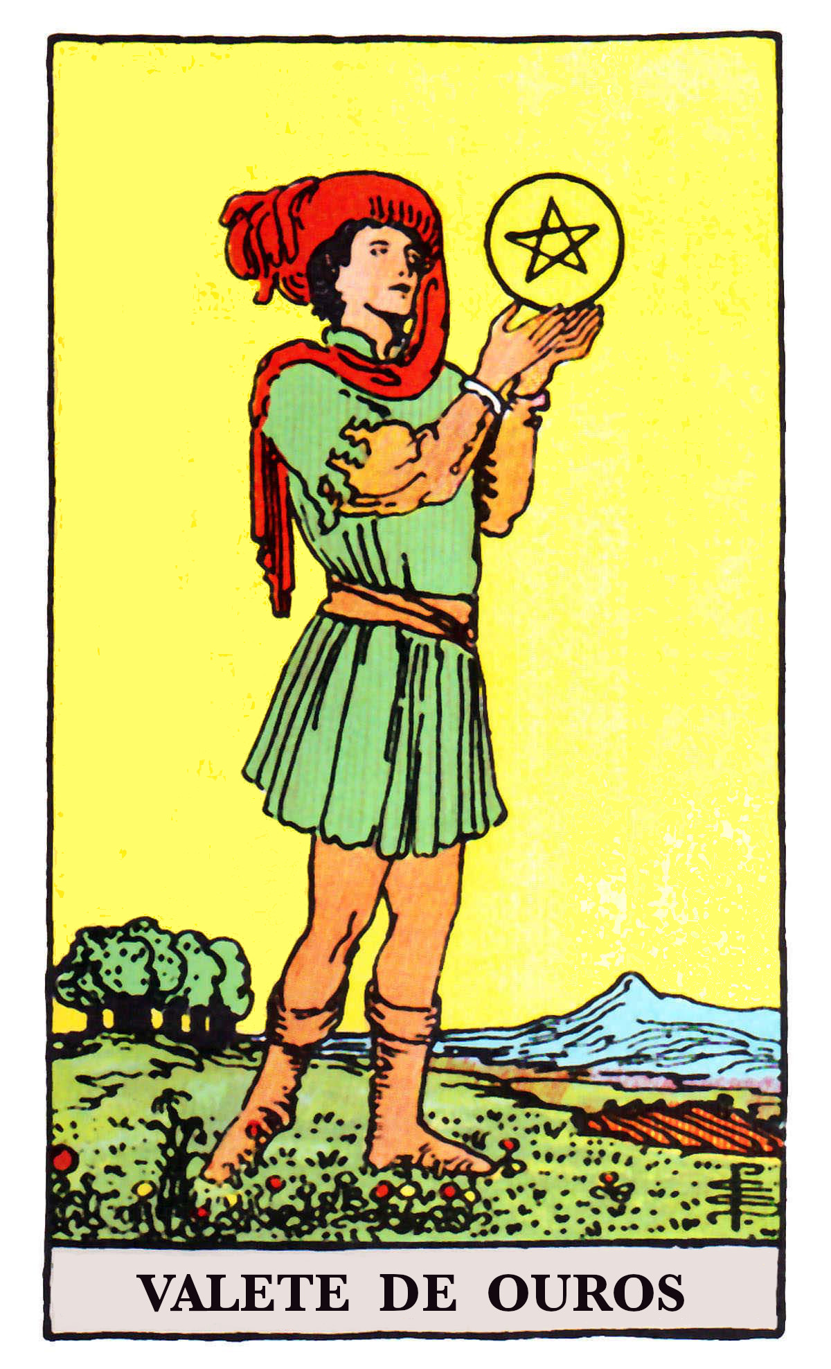 Carta de Tarot Pajem de Ouros