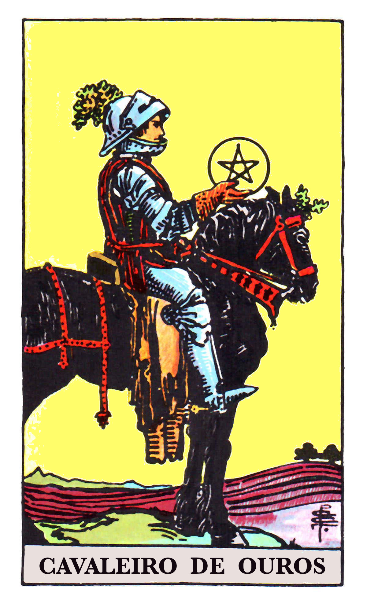 Carta de Tarot Cavaleiro de Ouros
