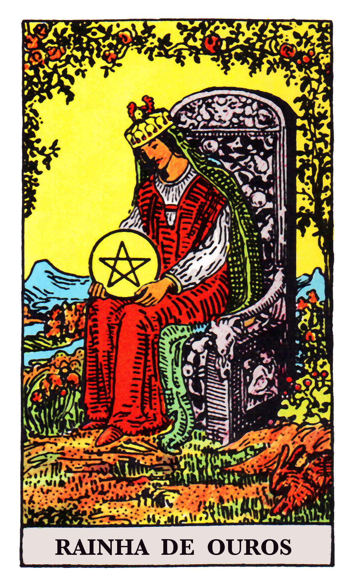 Carta de Tarot Rainha de Ouros