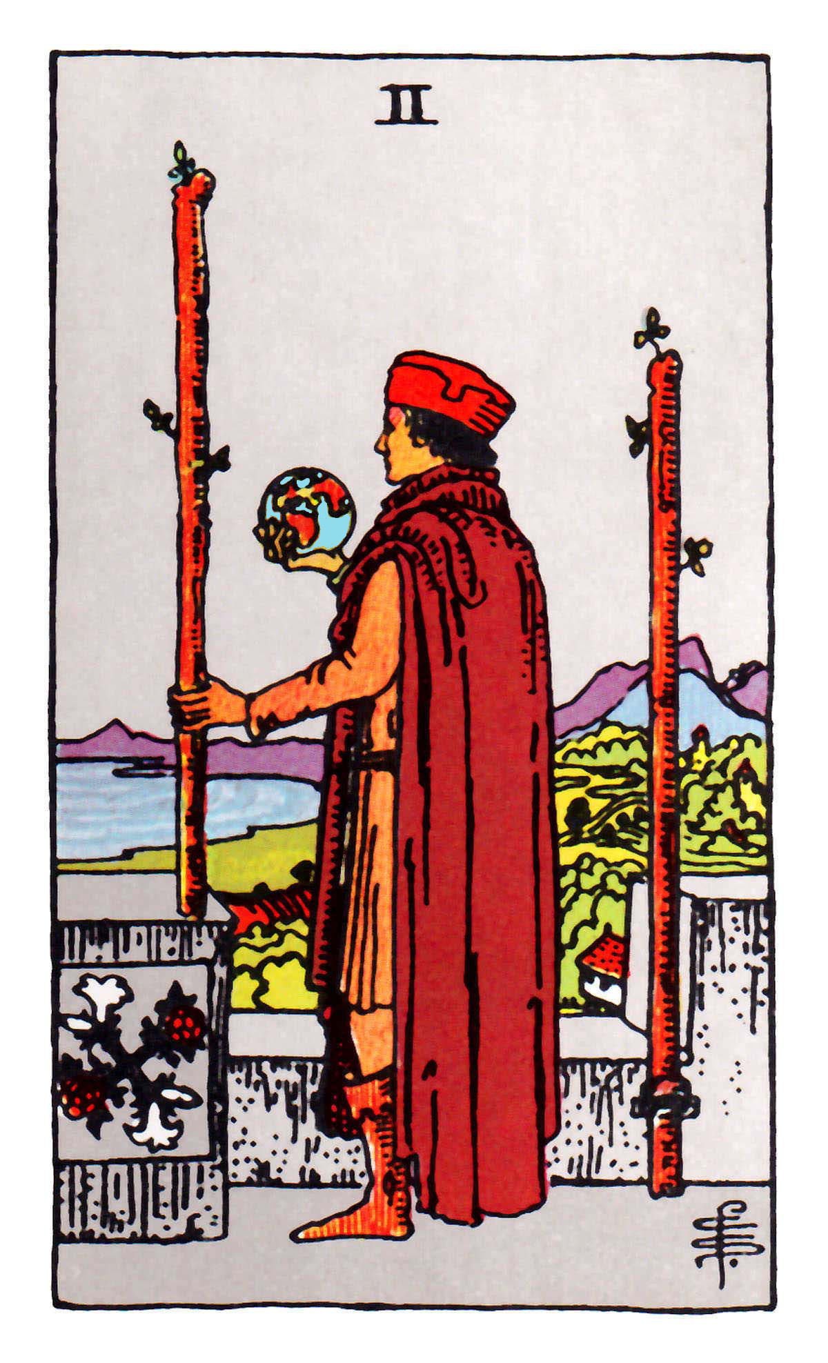 Carta de Tarot Dois de Paus