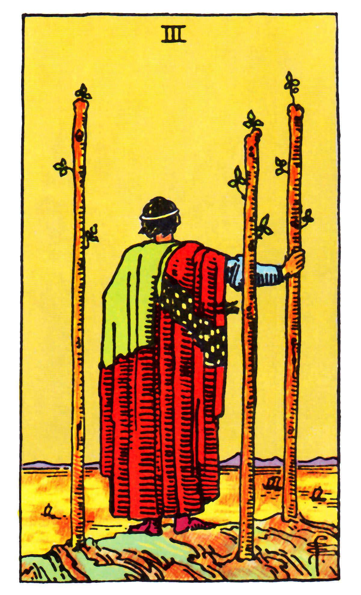 Carta de Tarot Três de Paus