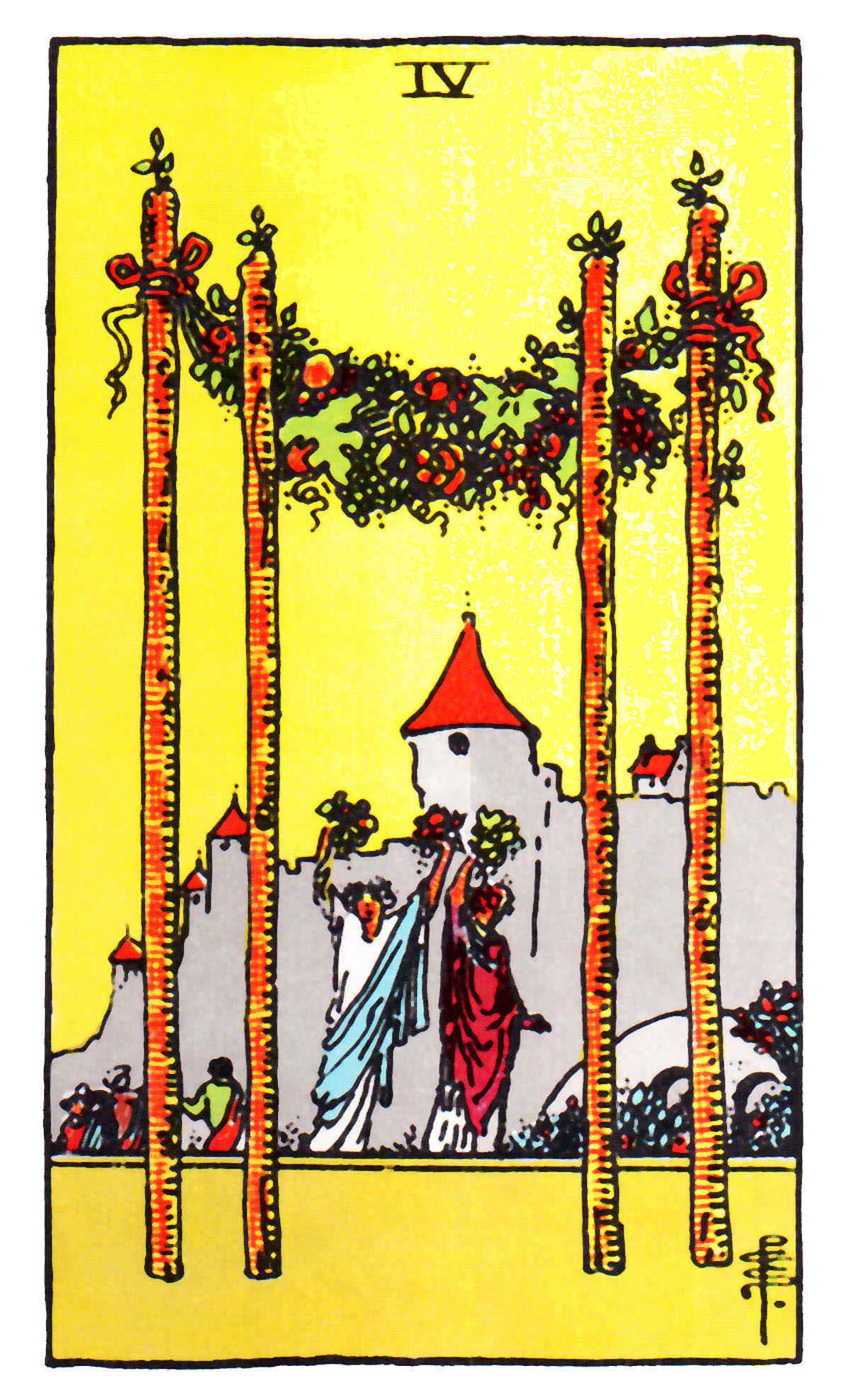 Carta de Tarot Quatro de Paus