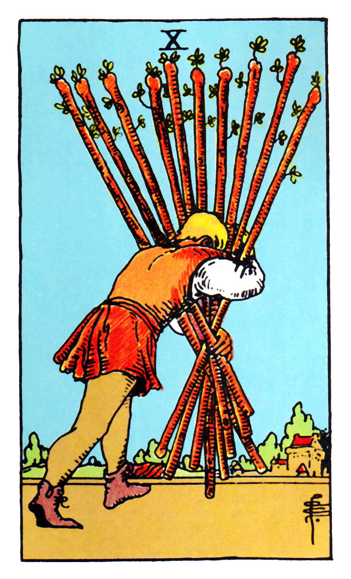 Carta de Tarot Dez de Paus